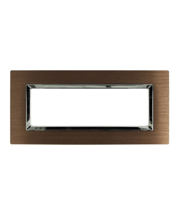 SANDASDON Placca Reflex 7M In Metallo Satinato Colore Brown Compatibile Con Con Bticino Living