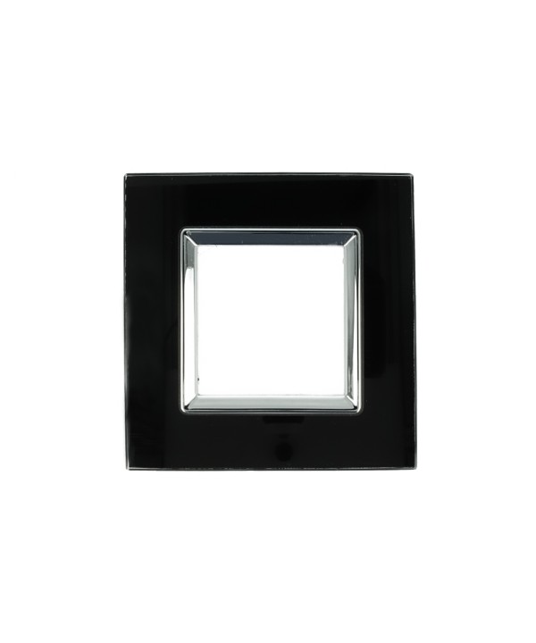 SANDASDON Placca Delux 2M Nero Compatibile Con Vimar Arke