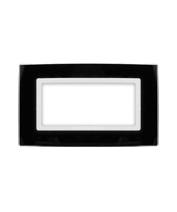 SANDASDON Placca Delux 4M Nero Compatibile Con Con Vimar Arke