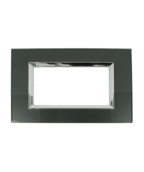 SANDASDON Placca Delux 4M Acciaio Scuro Compatibile Con Con Vimar Arke