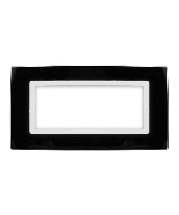 SANDASDON Placca Delux 7M Nero Compatibile Con Con Vimar Arke