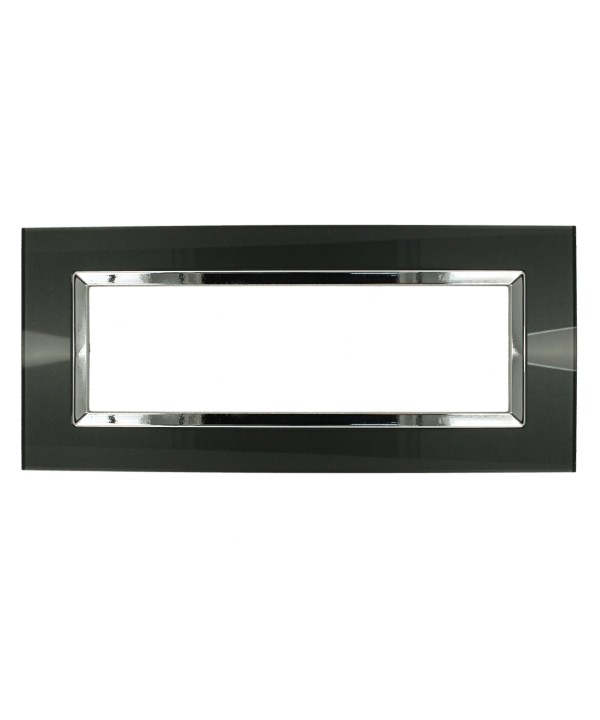 SANDASDON Placca Delux 7M Acciaio Scuro Compatibile Con Con Vimar Arke