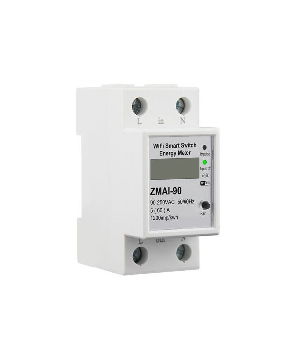 Contatore Wifi 60A Contatore di Energia Digitale Monofase su Guida DIN APP Tuya Smart Life