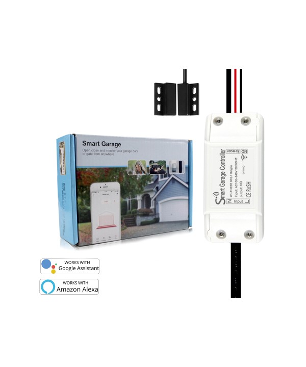 Kit Smart WiFi Garage Opener Apri Saracinesca Serrande Porta Apricancello APP Tuya Smart Life Compatibile Con Alexa e Google Home