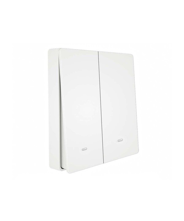 Interruttore Da Parete Wireless WiFi + RF 433 Con 2 Tasti Attacco Semplice Dove Si Vuole Senza Fili