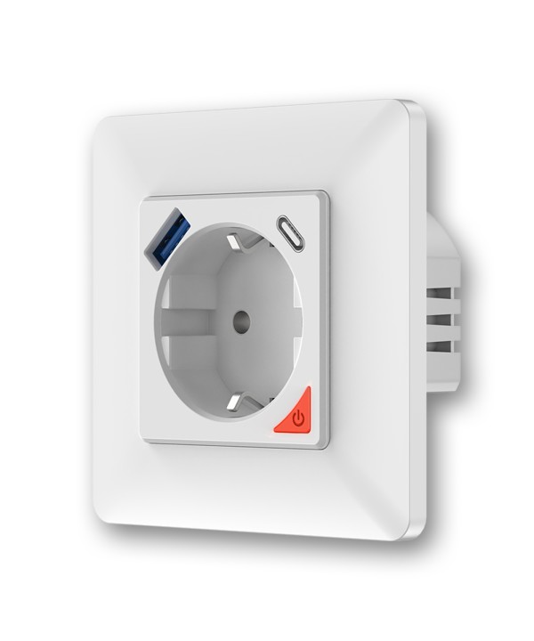 Presa Schuko Wifi Con Caricatore USB C PD 20W+ USB-A 3,0 Per Supporto Tedesco Francese 502 Italiano