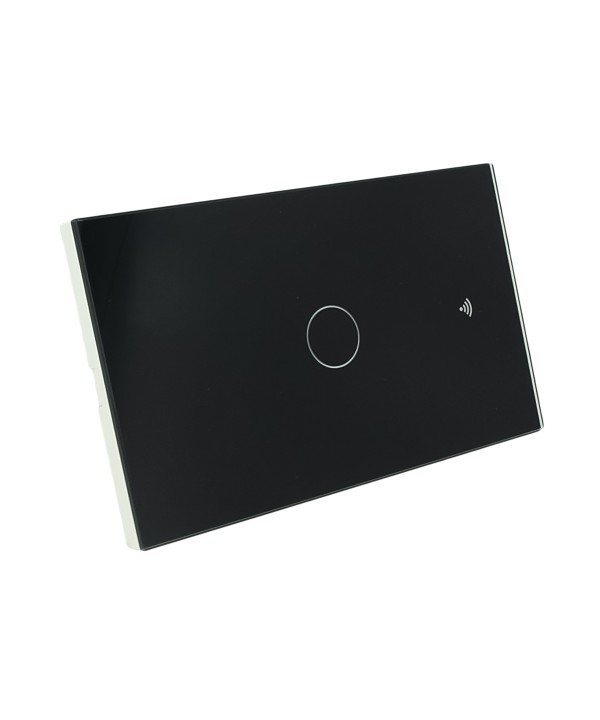 Interruttore Wifi Da Parete Pannello Touch 1 Tasto Colore Nero WiFi + RF 433 Compatibile con Amazon Alexa e Google Home