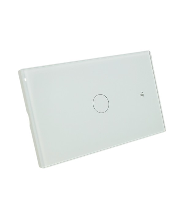 Interruttore Wifi Da Parete Pannello Touch 1 Tasto Colore Bianco WiFi + RF 433 Compatibile con Amazon Alexa e Google Home