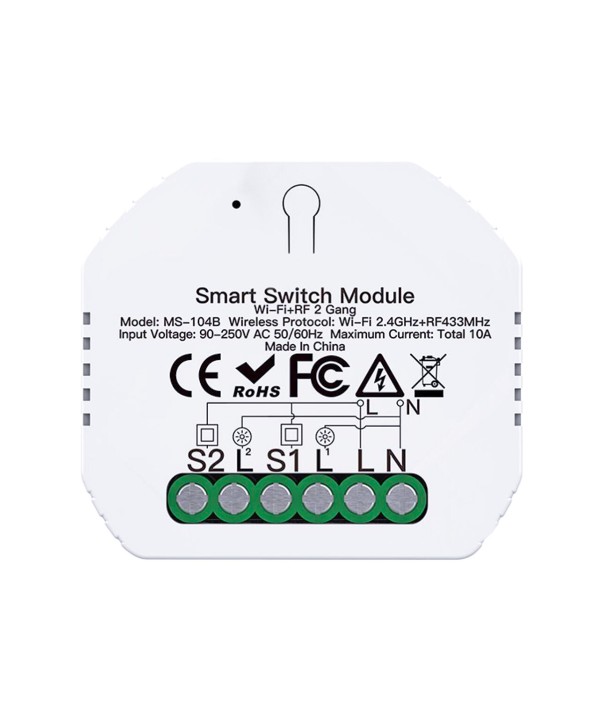 Mini Interruttore Intelligente Smart WIFI + RF433 10A 220V Compatibile Con Amazon Alexa e Google Home