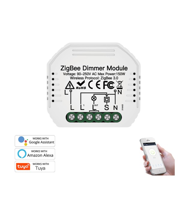 ZigBee Led Triac Dimmer Taglio Di Fase Con Pulsante Memoria 220V 1A Smart Modulo Compatibile Con Alexa Google Home