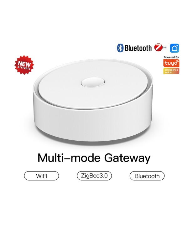 Multi Mode Gateway ZigBee 3.0 WiFI 2.4G Bluetooth Mesh 3 In 1 Con APP Tuya Smart Life Rotondo Elegante