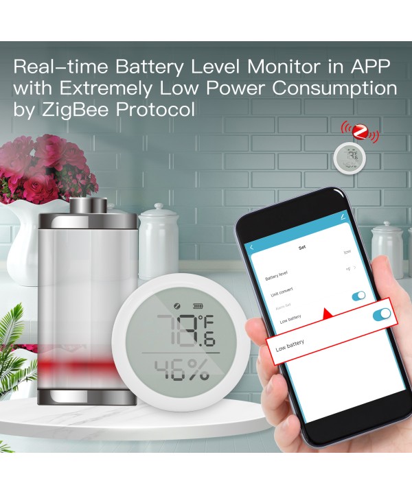 ZigBee Sensore Di Temperatura e Umidita APP Tuya Piccolo e Rotondo