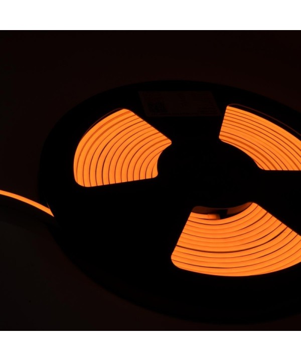 24V Bobina Led Neon Flex Colore Giallo Yellow 10 Metri IP65 10W/M Tagliabile Dove Vuole