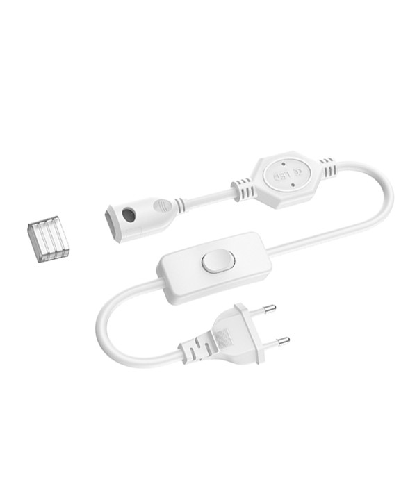 Spina Alimentatore Trasformatore Raddrizzatore 2 Pin Passo 12mm Modello Bombatura Ovale Con Interruttore Connettore Rapido Per Striscia Led 220V Mono Colore