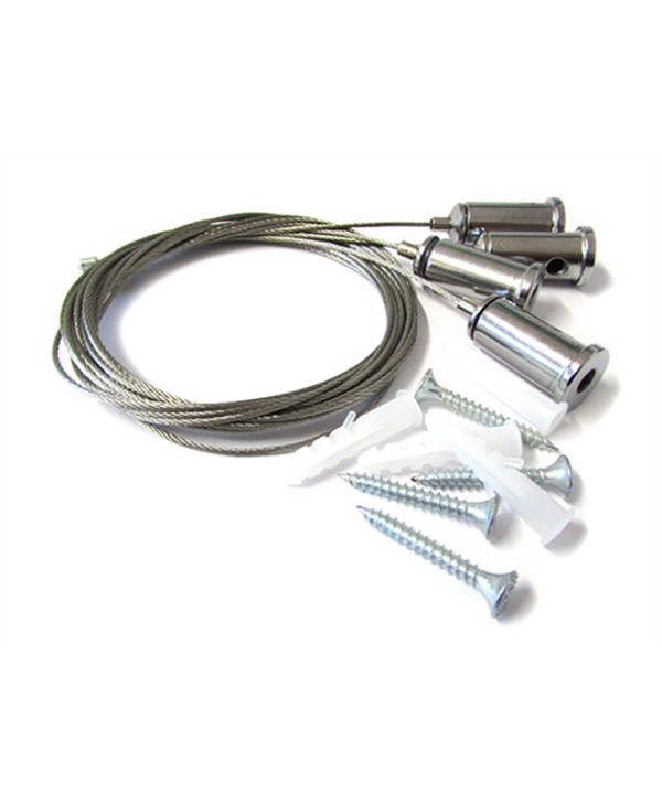Kit Staffe Fissaggio a Sospensione Per Pannello Led 120x30 60x60 SV6059 SV6012 e Per Profilo Alluminio BA1814