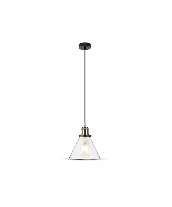 Lampadario A Sospensione Campana in Vetro Attacco E27 Colore Trasparente SKU-3738