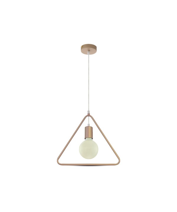 Lampadario a Sospensione Forma Triangolo in Metallo Colore Nero Opaco Con Portalampada E27 Max 60W SKU-3838