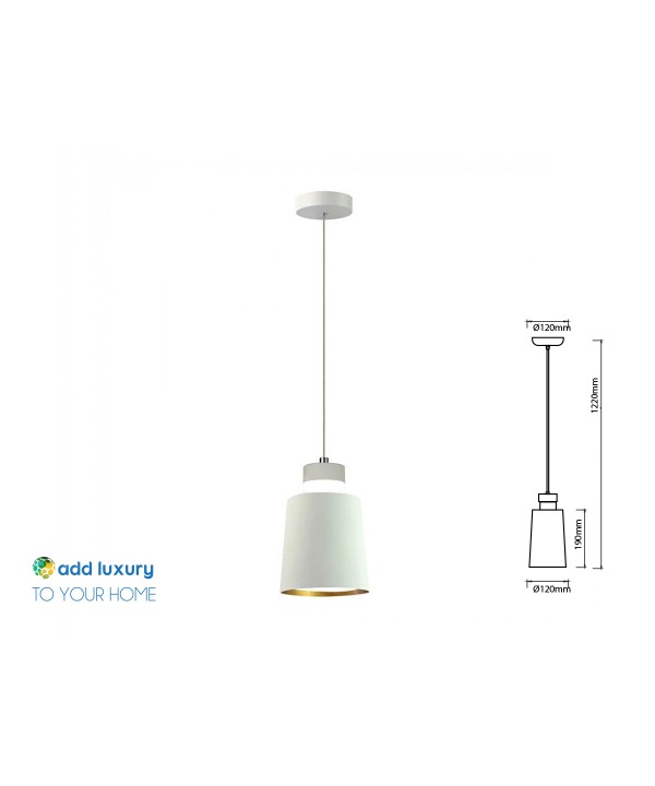 Lampadario Led a Sospensione Coppa Campana in Metallo 7W 4000K Colore Bianco Con Plexiglass SKU-3929