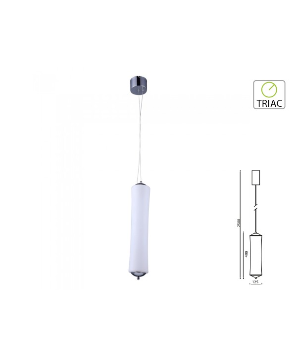 Lampada Led A Sospensione Moderno Forma Canna Bamboo Verticale D125X490mm 18W 3000K Dimmerabile Triac Dimmer SKU-3980