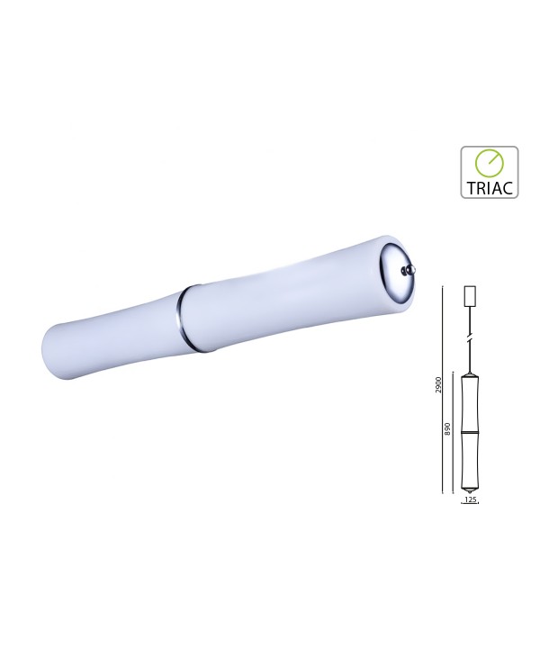 Lampada Led A Sospensione Moderno Forma 2 Canne Bambu Verticale D125X890mm 32W 3000K Dimmerabile Triac Dimmer SKU-3981