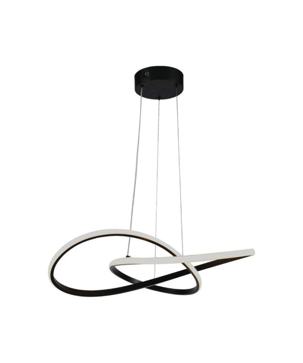 Lampadario LED a Sospensione 20W 2540lm Design Moderno Doppi Anelli Incrociati 500mm Colore Nero 3000K SKU-8012