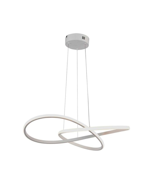 Lampadario LED a Sospensione 20W 2540lm Design Moderno Doppi Anelli Incrociati 500mm Colore Bianco 3000K SKU-8013