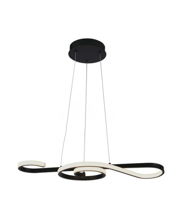 Lampadario LED a Sospensione 18W 2260lm Design Moderno Circolo Spirale Lunga 700mm Colore Nero 3000K SKU-8020
