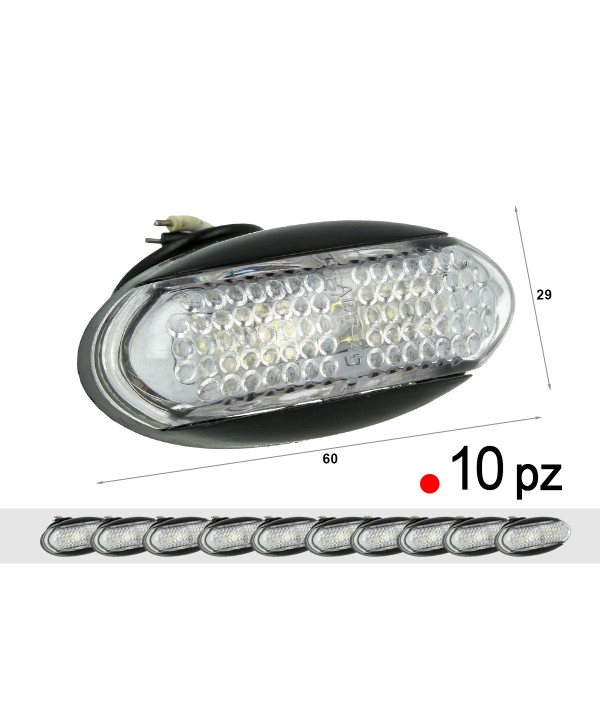 10 Pezzi Fanali Laterali Led 24V 12V Colore Rosso Per Luce Ingombro Cortesia Targa Cupola Cappa Camion Rimorchio Caravan Furgone