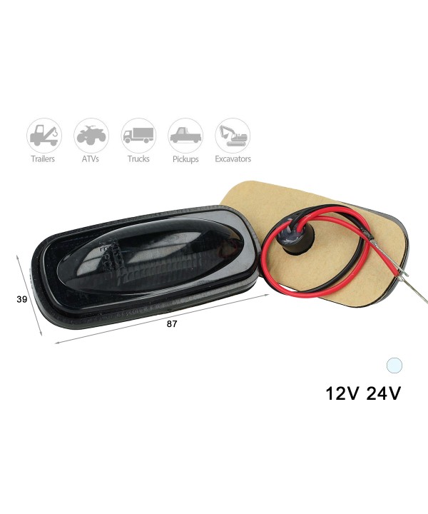 Kit Luci Fanali Fume Bianco Freddo 24V 12V Luce Ingombro Cortesia Targa Cupola Cappa Del Camion Bus Barca