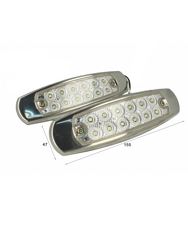 Kit Luci Fanali Bianco Freddo 24V 12V Luci Ingombro Cortesia Targa Cupola Cappa Del Camion Bus Barca Furgone