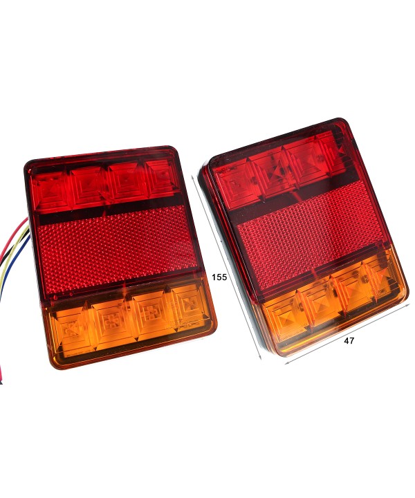 Kit Fanali Led Posteriori 24V 12V Con Luci Posizioni Stop Frecce 3 In 1 Per Camion Rimorchio Caravan Furgone