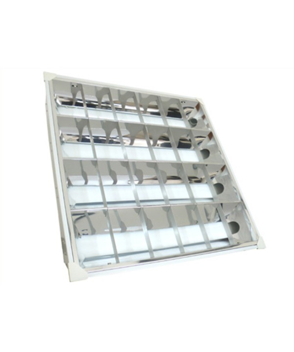2 Kit Plafone Plafoniera Tubo Led A Griglia Da Incasso 595 X 595mm Per 4 Tubi Led T8 Da 60cm