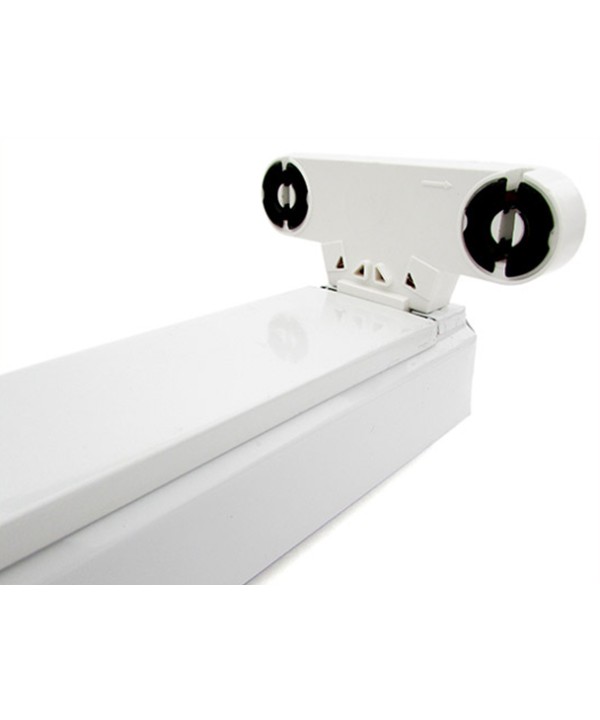 Porta Lampada Plafoniera Per Doppio 2 Tubi Led T8 da 60cm Interno Non Impermeabile IP20