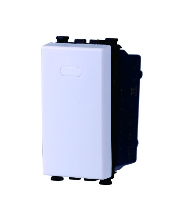 ETTROIT Interruttore 1P 16A Unipolare Colore Bianco Compatibile Con Vimar Arke