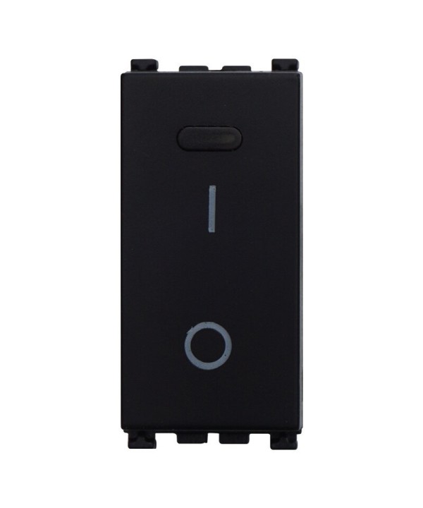 ETTROIT Interruttore 16A Bipolare 0-1 Colore Nero Compatibile Con Vimar Arke