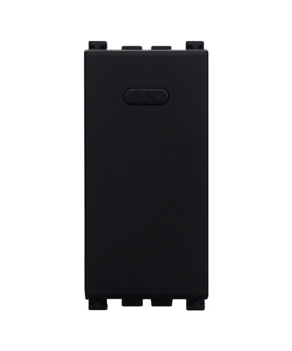 ETTROIT Pulsante 1P 16A Unipolare Colore Nero Compatibile Con Vimar Arke