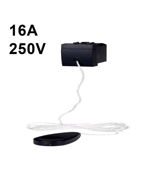 ETTROIT Pulsante Tirante Con Corda 1P 10A Colore Nero Compatibile Con Vimar Arke