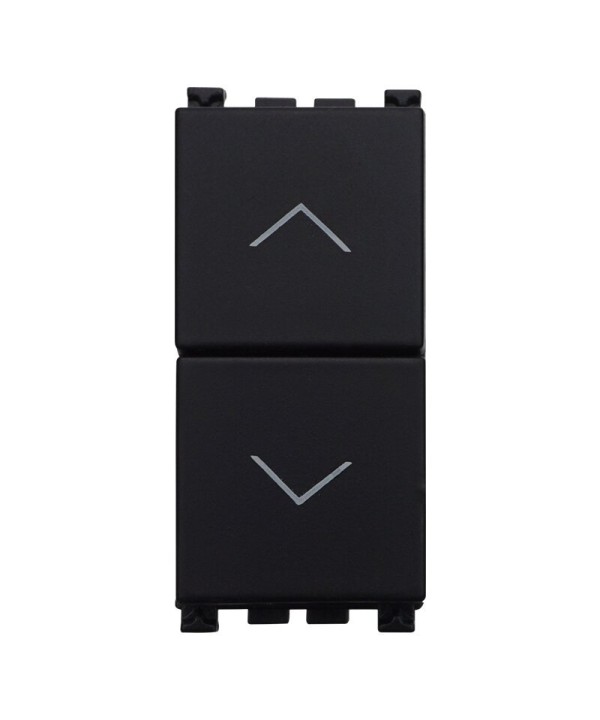 ETTROIT Pulsante Interbloccato Doppio Saliscendi 1P+1P 10A Colore Nero Compatibile Con Vimar Arke
