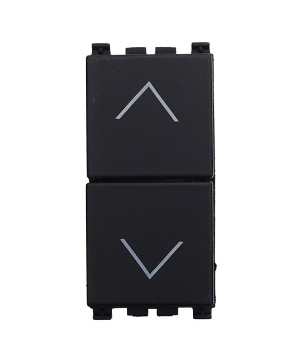 ETTROIT Pulsante Saliscendi Commutatore 2P 10A Tapparelle Colore Nero Compatibile Con Vimar Arke