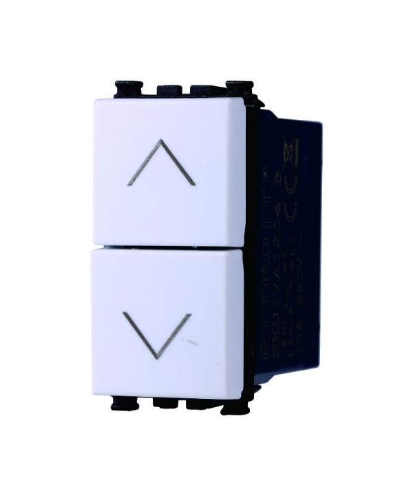 ETTROIT Pulsante Saliscendi Commutatore 2P 10A Tapparelle Colore Bianco Compatibile Con Vimar Arke