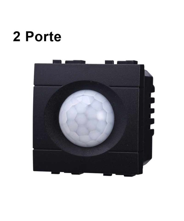 ETTROIT Sensore Movimento PIR Timer 2P 2M Colore Nero Compatibile Con Vimar Arke