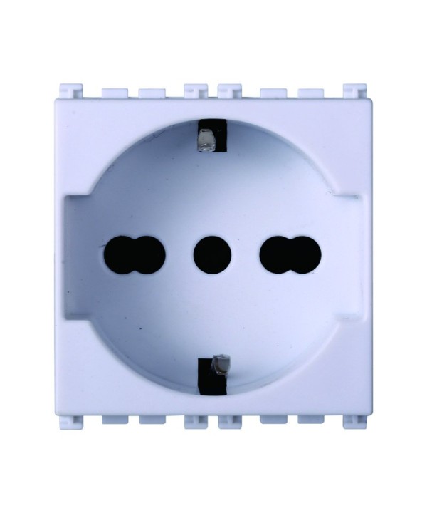 ETTROIT Presa Schuko 2P+T 16A Colore Bianco Compatibile Con Vimar Arke