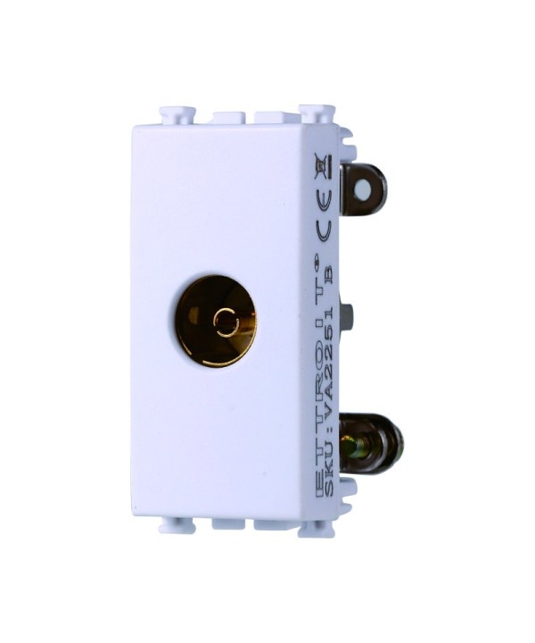 ETTROIT Connettore Presa TV Terminale Femmina Colore Bianco Compatibile Con Vimar Arke