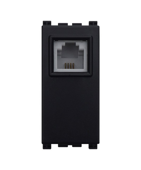 ETTROIT Connettore Telefonica Presa RJ11 Colore Nero Compatibile Con Vimar Arkè