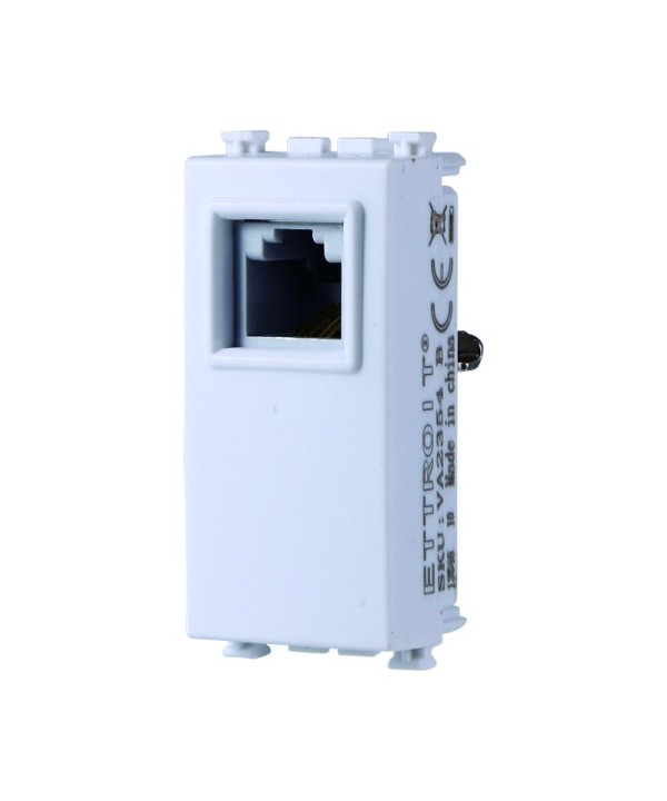 ETTROIT Connettore Telefonica Presa RJ11 Colore Bianco Compatibile Con Vimar Arkè