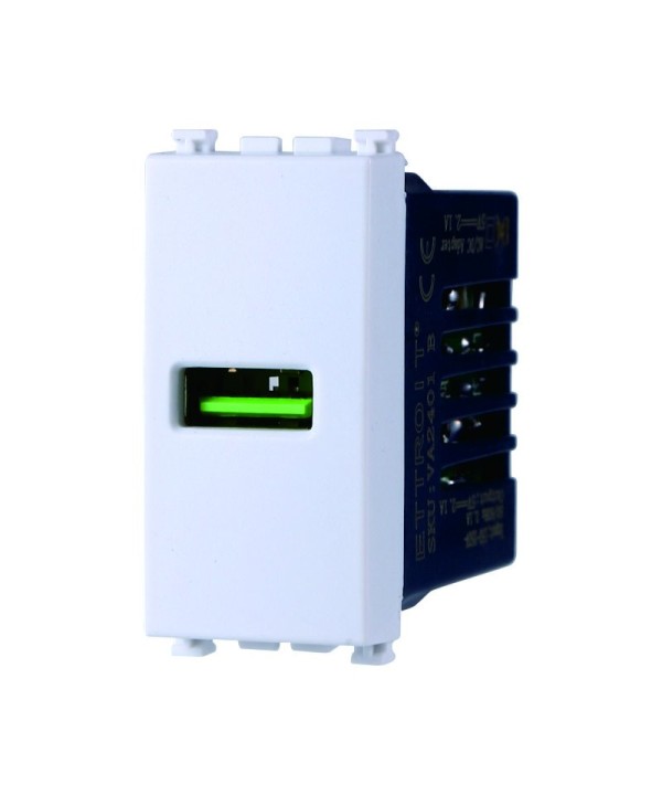 ETTROIT Modulo Presa Caricatore USB 5V 2,1A Colore Bianco Compatibile Con Vimar Arke