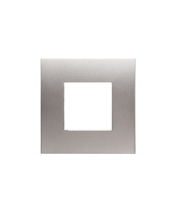ETTROIT Placca Plastica Serie Venus 2P Colore Titanio Compatibile Con Vimar Arke