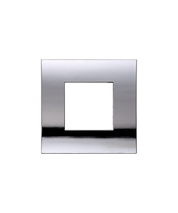 ETTROIT Placca Plastica Serie Venus 2P Colore Cromato Lucido Compatibile Con Vimar Arke