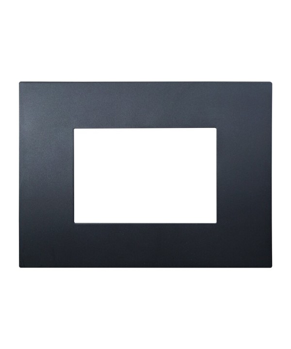 ETTROIT Placca Plastica Serie Venus 3P Colore Nero Compatibile Con Vimar Arke