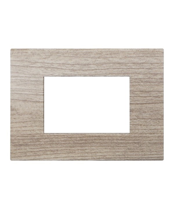 ETTROIT Placca Plastica Serie Venus 3P Colore Legno Chiaro Compatibile Con Vimar Arke